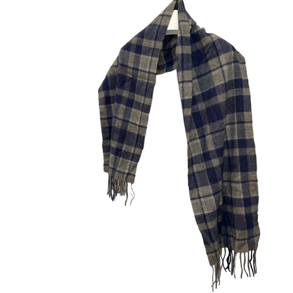 Lochmere Denim Marl Scottish 100% Cashmere blue gray plaid SOFT COZY LUX…